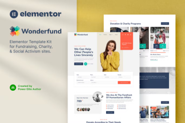 Wonderfund – 筹款和慈善 Elementor 模板套件-极客小站