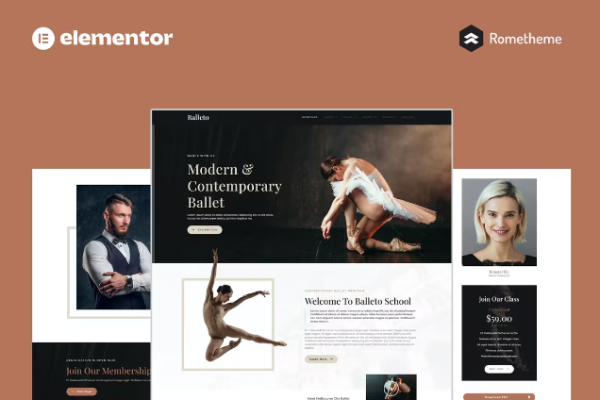 Balleto – Ballet School Elementor Pro 完整站点模板套件-极客小站