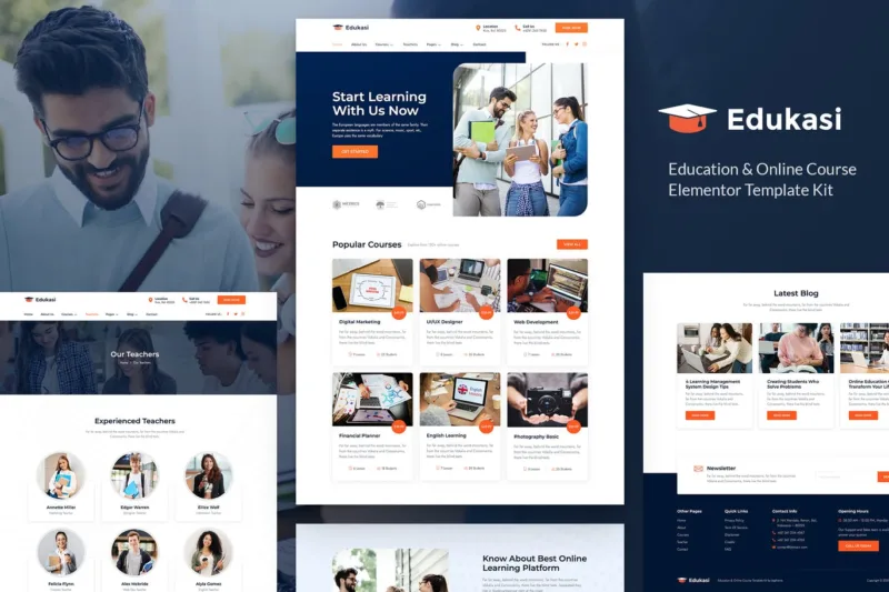 Edukasi – 教育和在线课程 Elementor Template Kit-极客小站