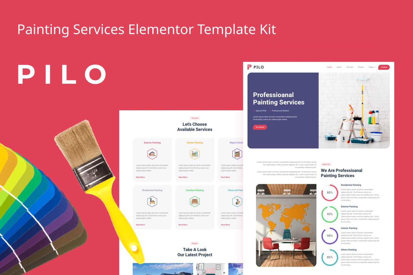 Pilo – 绘画服务Elementor模板工具包-极客小站