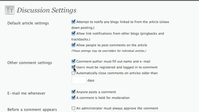 如何配置WordPress讨论设置-极客小站