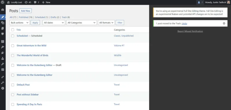 使用Toolbelt插件集中管理主题和插件通知-极客小站