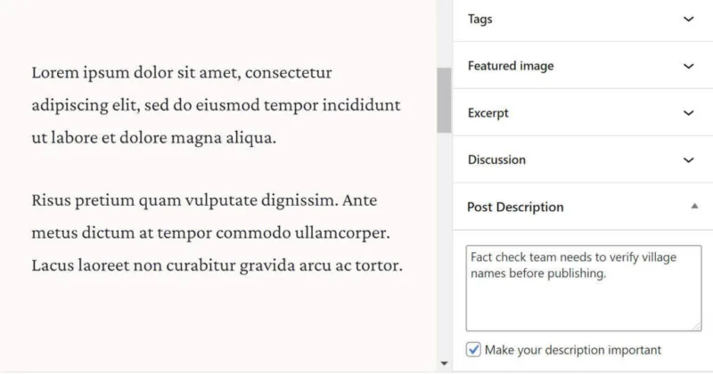 使用Post Descriptions插件增强WordPress文章发布流程-极客小站