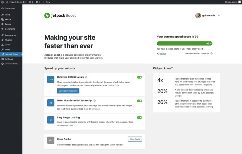 Automattic推出Jetpack Boost：一个新的WordPress性能优化插件-极客小站