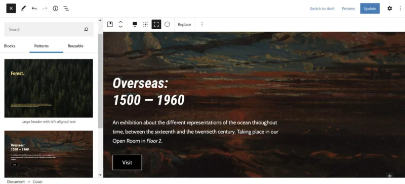 Gutenberg 10.7集成模式目录并引入新区块设计控件-极客小站