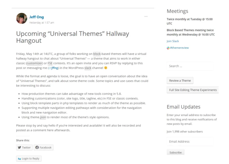 “WordPress通用主题”虚拟视频会议计划于5月14日举行-极客小站