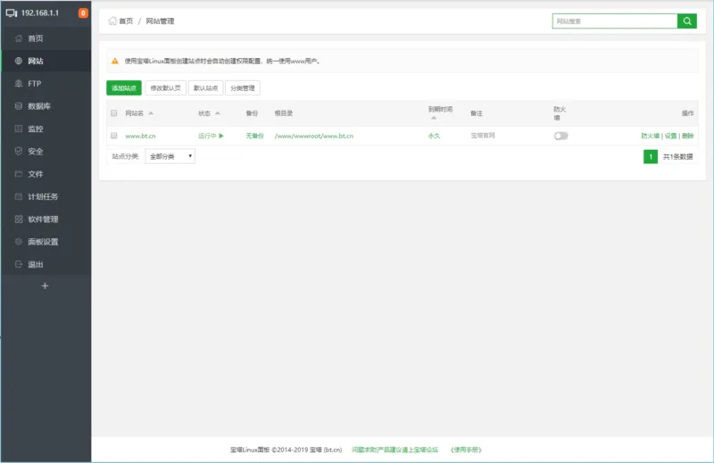 宝塔面板教程之网站管理篇-极客小站