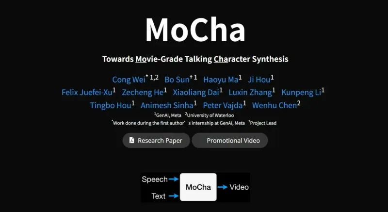MoCha：Meta在会说话的角色合成方面的获得电影级飞跃-极客小站
