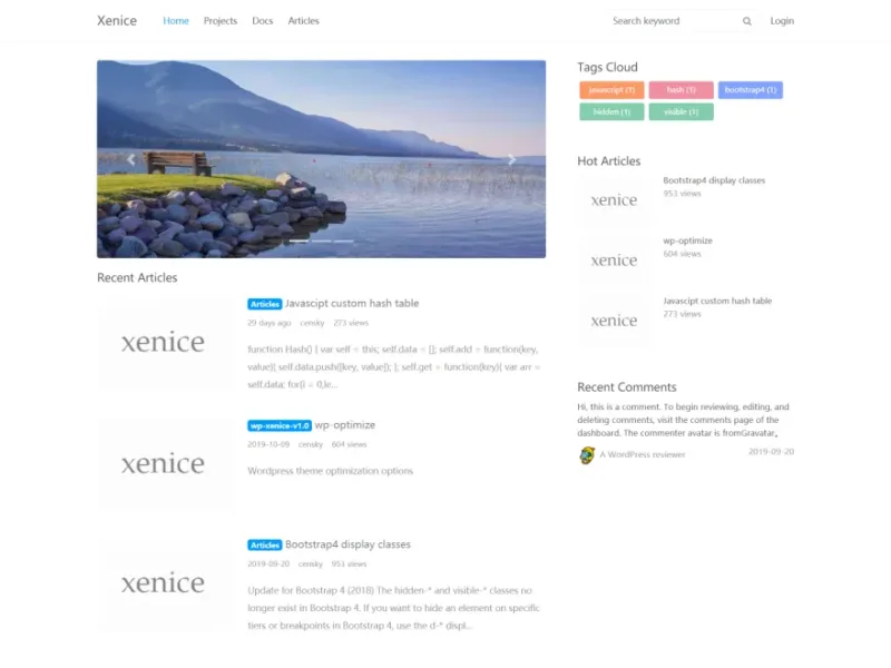 OneNice 超级简洁的WordPress主题-极客小站